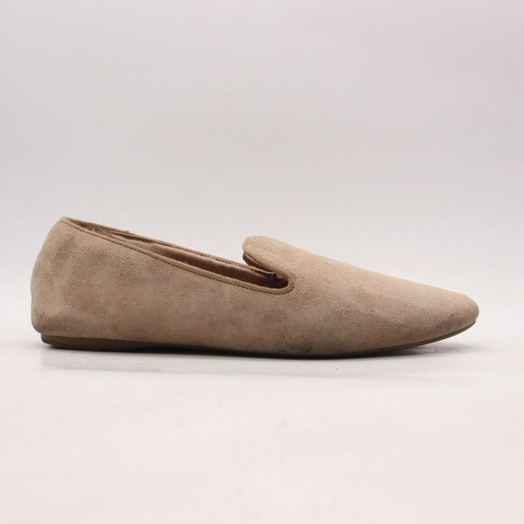 Birdies Womens Heron Flat Size 6.5 W Nude Latte Tan Suede Pointy Toe Ballet Shoe - Picture 1 of 11